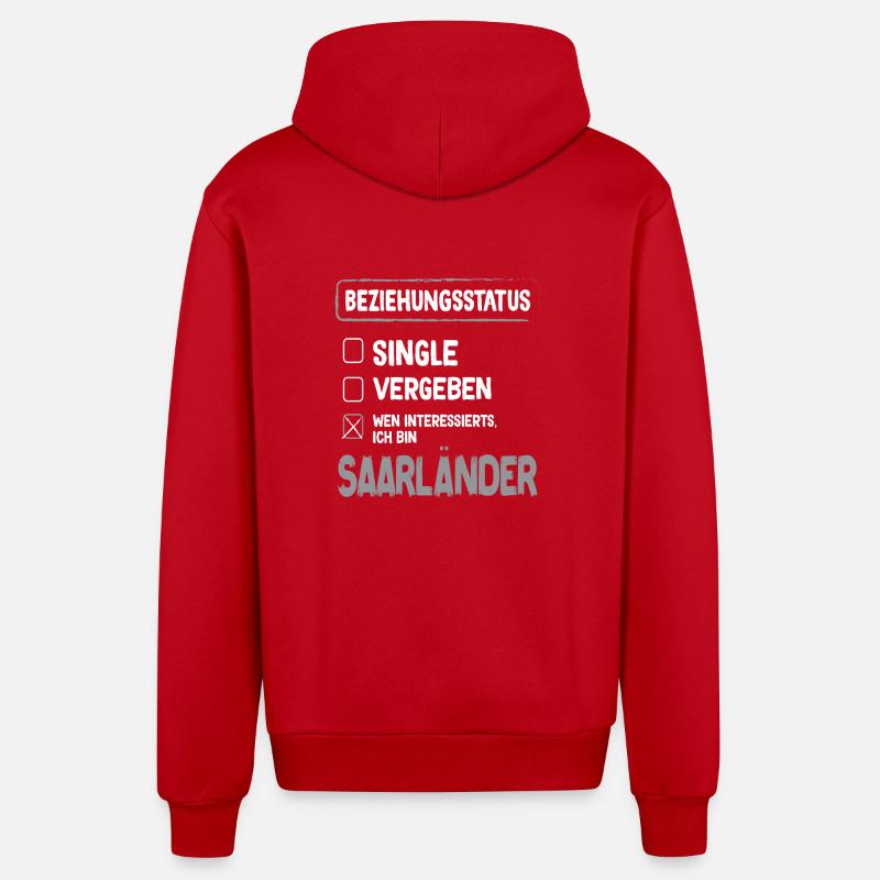 Sarre Relation Situation Sarre - Veste à capuche bio décontractée fabriquée en UE - rouge