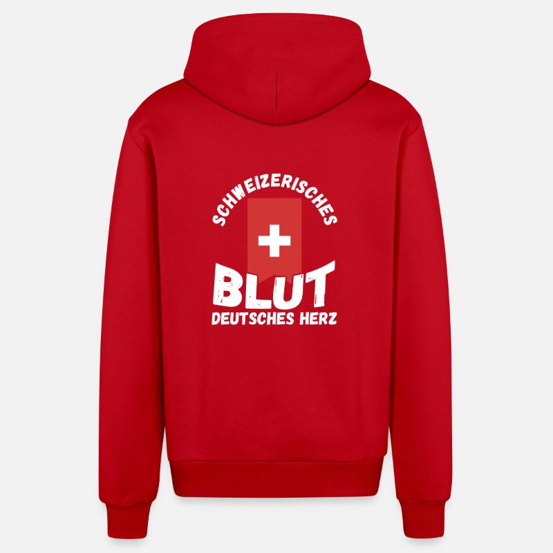 Schweizer Schweiz - Organic Relaxed Kapuzenjacke Made in EU - Rot