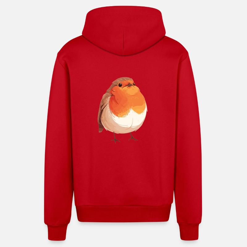 Robin Rotkehlchen - Veste à capuche bio décontractée fabriquée en UE - rouge