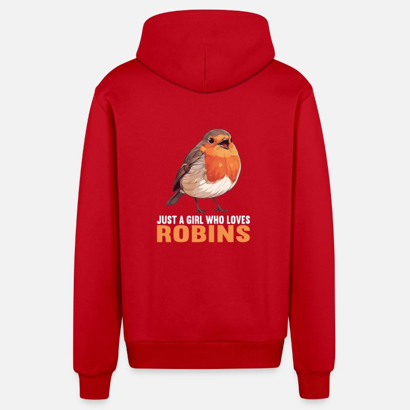 Robin Rotkehlchen - Veste à capuche bio décontractée fabriquée en UE - rouge