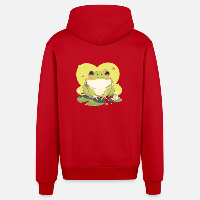 Crapaud crapaud crapaud - Veste à capuche bio décontractée fabriquée en UE - rouge