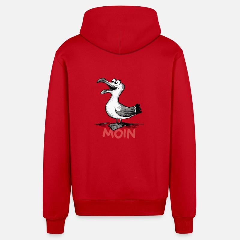 Moin Seagull - Veste à capuche bio décontractée fabriquée en UE - rouge