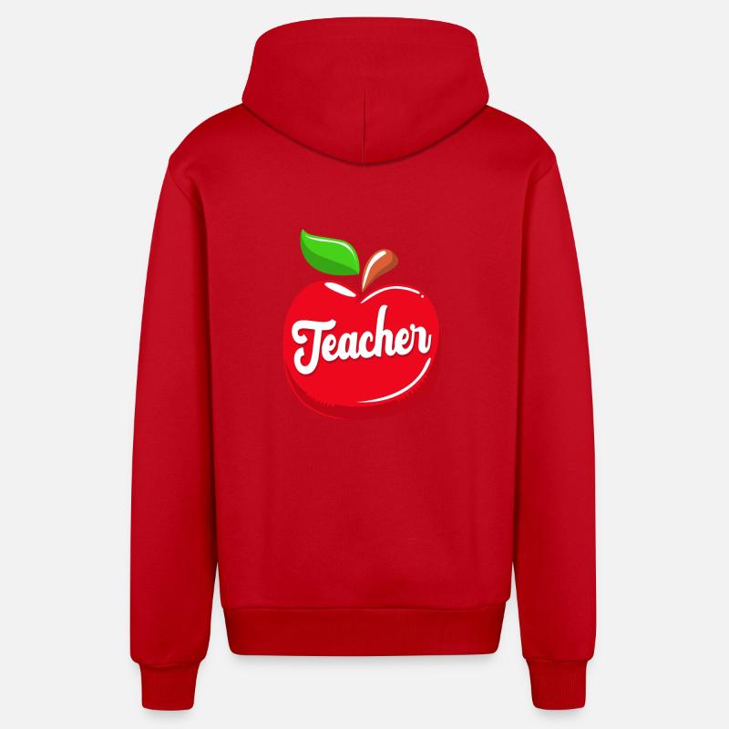 Professeur d’anglais Professeur d’anglais - Veste à capuche bio décontractée fabriquée en UE - rouge