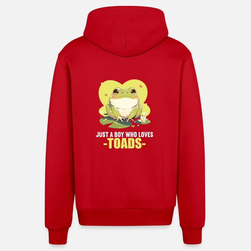 Toad Toads Toad - Organic Relaxed Hooded Jacket Made in EU - red