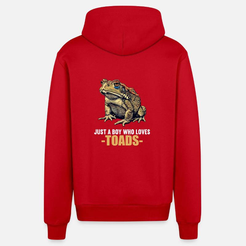 Toad Toads Toad - Organic Relaxed Hooded Jacket Made in EU - red