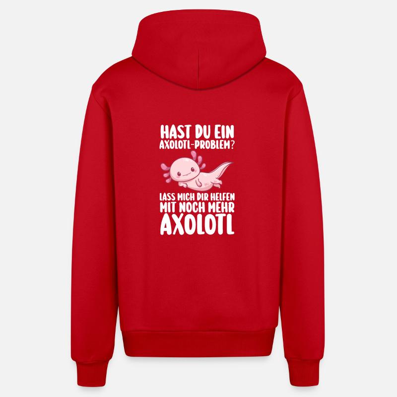 Axolotl - Veste à capuche bio décontractée fabriquée en UE - rouge