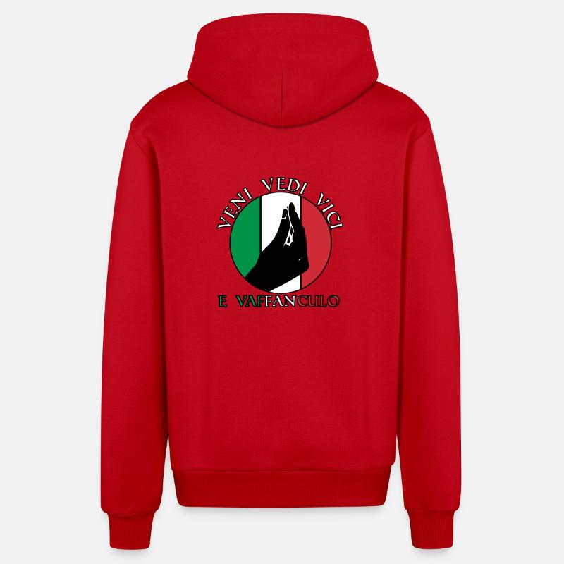 Italie Vaffanculo italien - Veste à capuche bio décontractée fabriquée en UE - rouge