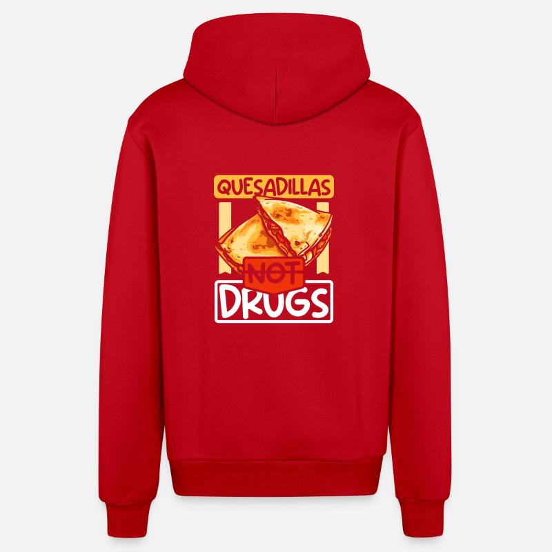 Les quesadillas, pas de drogues - Veste à capuche bio décontractée fabriquée en UE - rouge