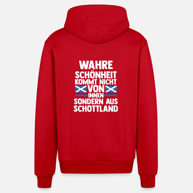 Ecossais Ecosse Ecosse Ecosse - Veste à capuche bio décontractée fabriquée en UE - rouge