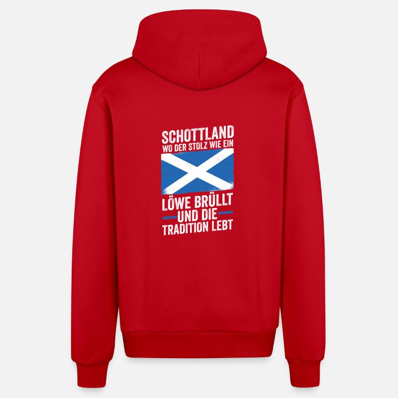 Ecossais Ecosse Ecosse Ecosse - Veste à capuche bio décontractée fabriquée en UE - rouge
