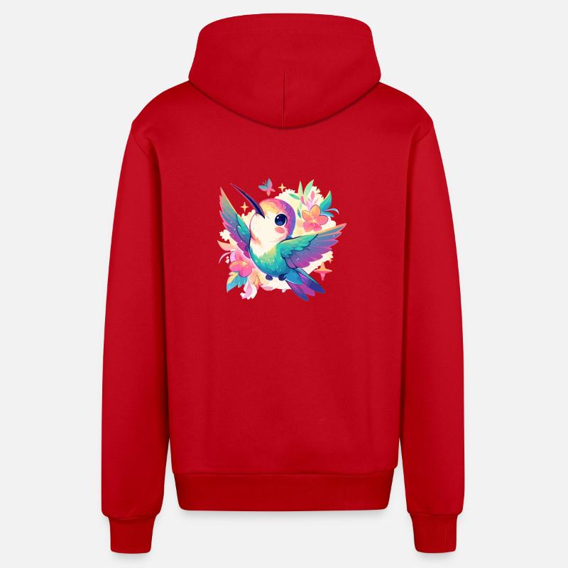 Colibri Kolibris Kolibri - Veste à capuche bio décontractée fabriquée en UE - rouge