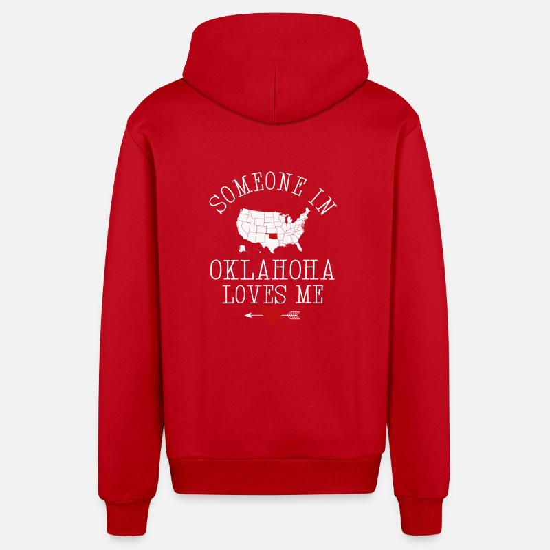 Quelqu’un dans l’Oklahoma m’aime - Veste à capuche bio décontractée fabriquée en UE - rouge