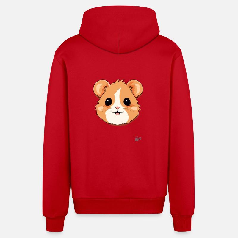 Hamster mignon - Veste à capuche bio décontractée fabriquée en UE - rouge