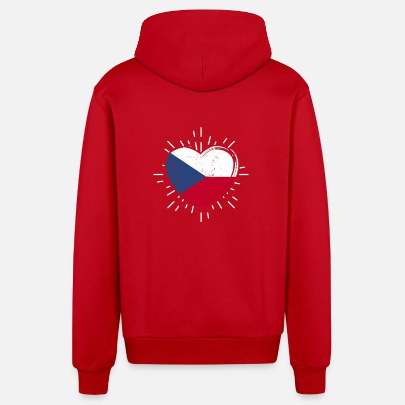 Tschechen Tschechisch Tschechien - Organic Relaxed Kapuzenjacke Made in EU - Rot