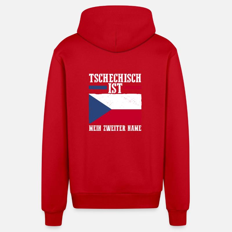 Tschechen Tschechisch Tschechien - Organic Relaxed Kapuzenjacke Made in EU - Rot