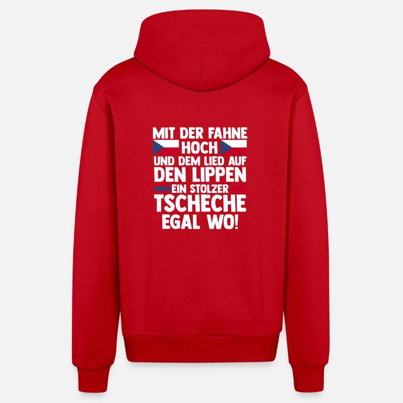 Tschechen Tschechisch Tschechien - Organic Relaxed Kapuzenjacke Made in EU - Rot
