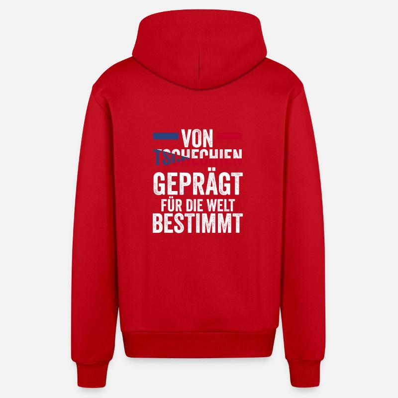 Tschechen Tschechisch Tschechien - Organic Relaxed Kapuzenjacke Made in EU - Rot