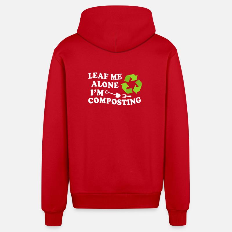 Leaf Me Alone, ich kompostiere - Organic Relaxed Kapuzenjacke Made in EU - Rot