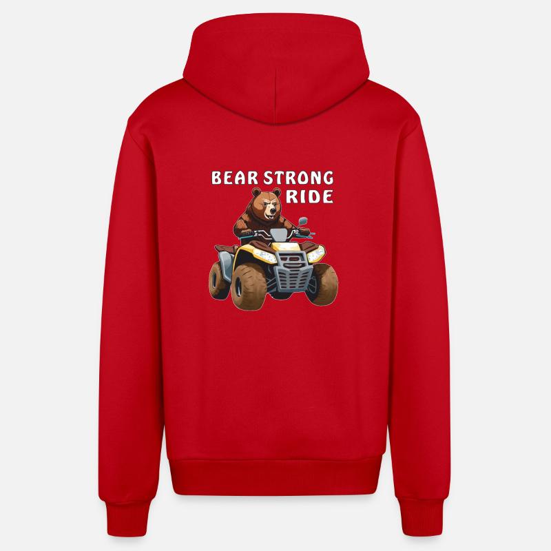 QUAD BEAR STRONG RIDE - Veste à capuche bio décontractée fabriquée en UE - rouge