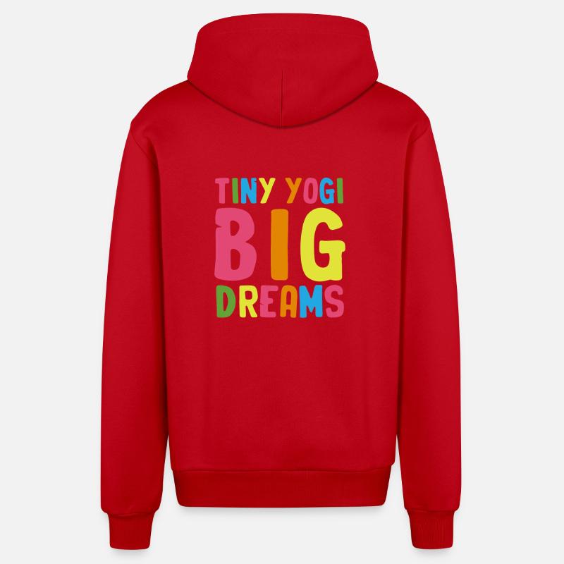 Tiny Yogi Big Dreams Méditation - Veste à capuche bio décontractée fabriquée en UE - rouge