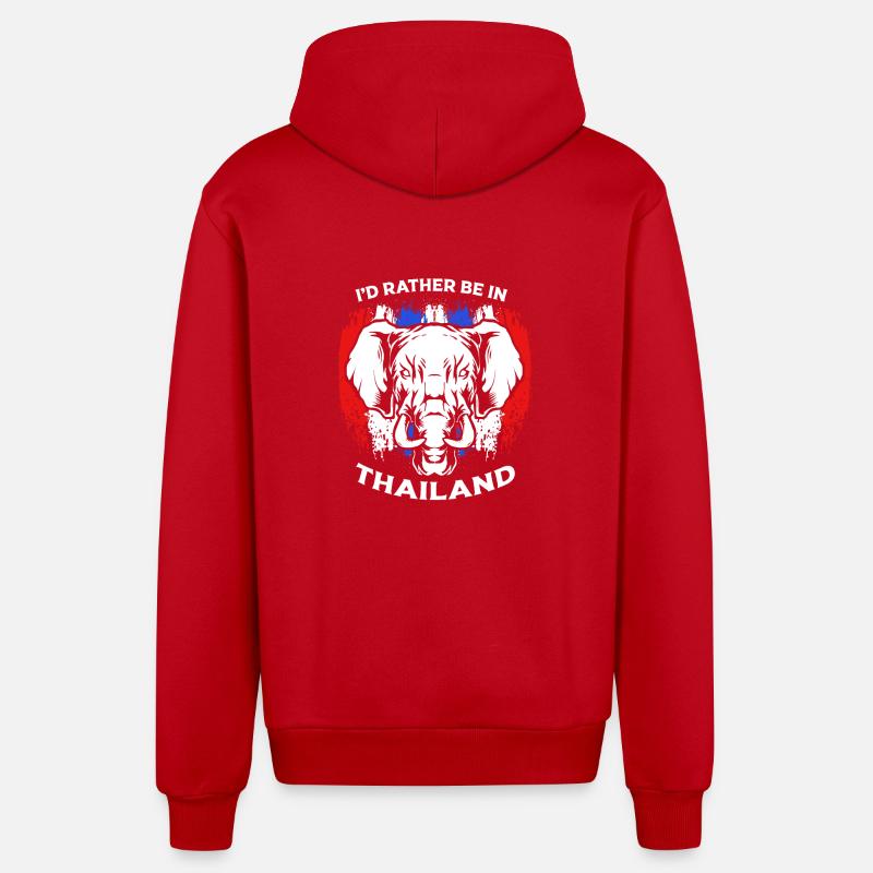 Thaïlande Langue thaïlandaise - Veste à capuche bio décontractée fabriquée en UE - rouge