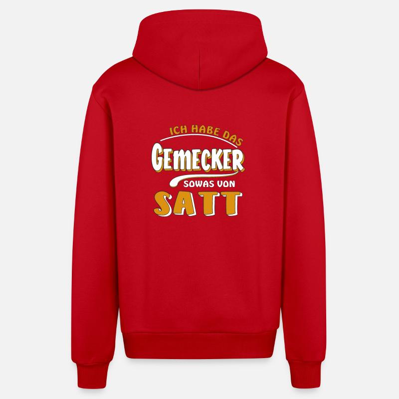 HABE DAS GEMECKER SATT - Organic Relaxed Kapuzenjacke Made in EU - Rot