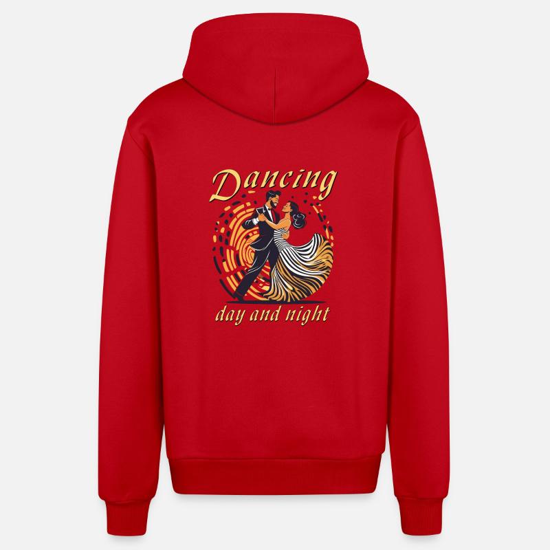 Dancing day and night - Organic Relaxed Kapuzenjacke Made in EU - Rot
