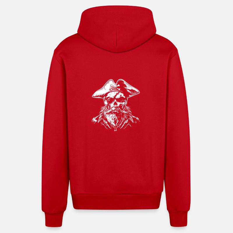 Crâne de pirate - Veste à capuche bio décontractée fabriquée en UE - rouge
