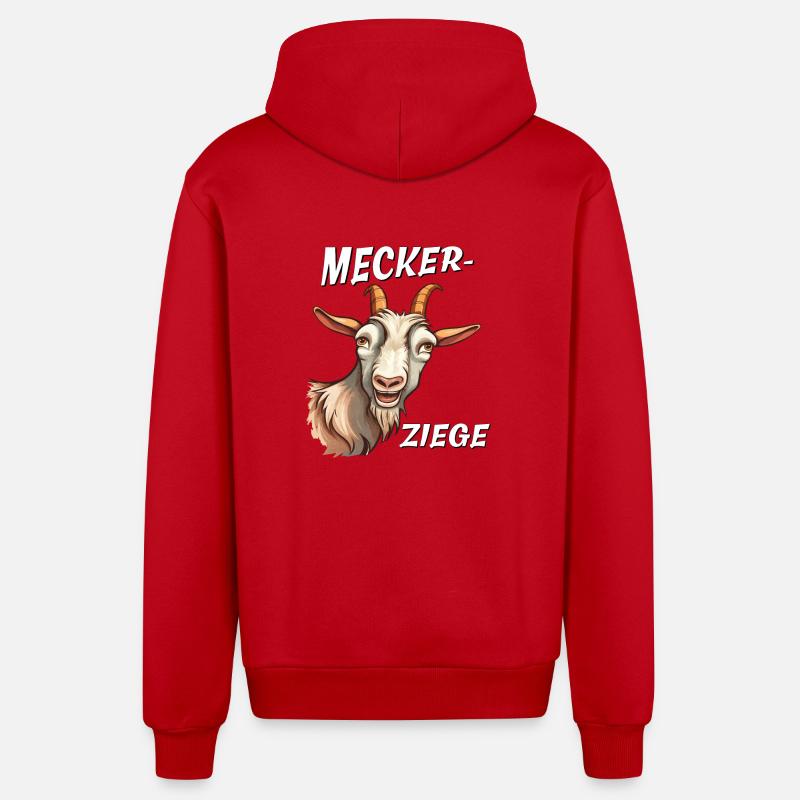 CHÈVRE PLAIGNANTE - Veste à capuche bio décontractée fabriquée en UE - rouge