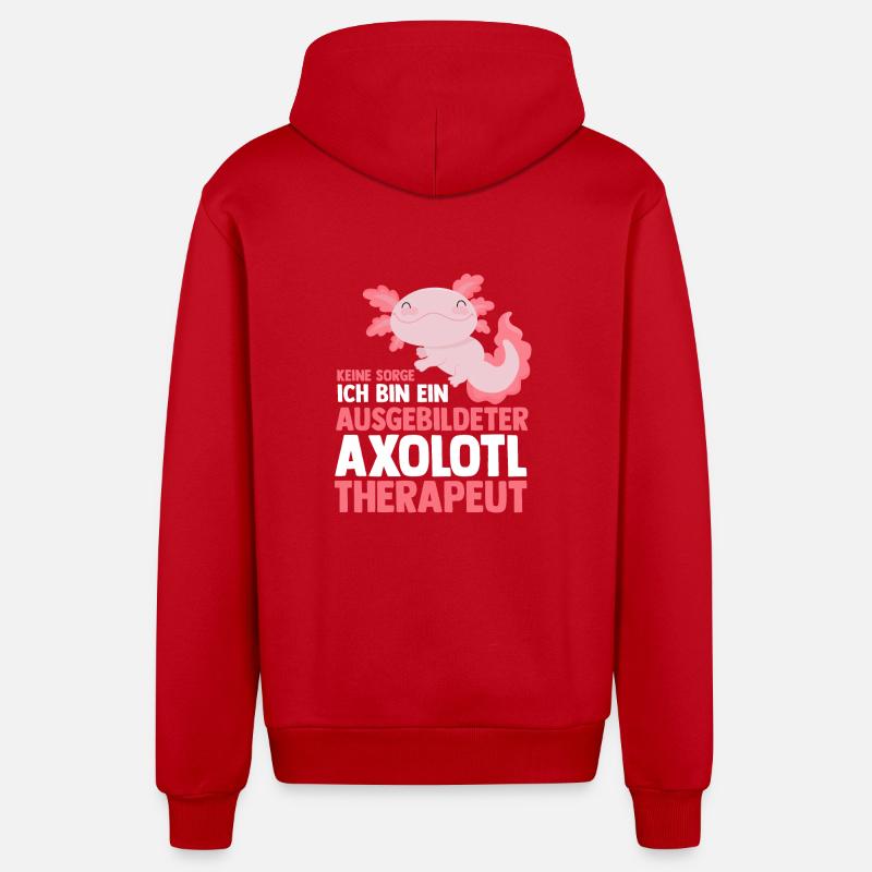 Axolotl - Veste à capuche bio décontractée fabriquée en UE - rouge