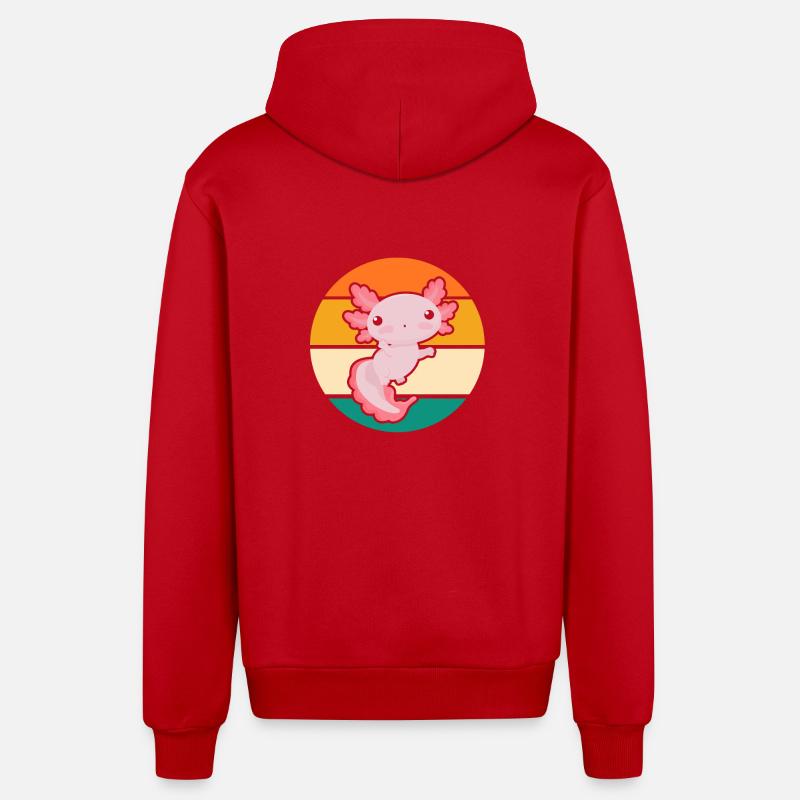 Axolotl - Veste à capuche bio décontractée fabriquée en UE - rouge