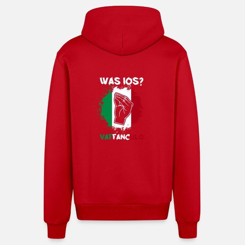 Italie Italien Vaffanculo - Veste à capuche bio décontractée fabriquée en UE - rouge