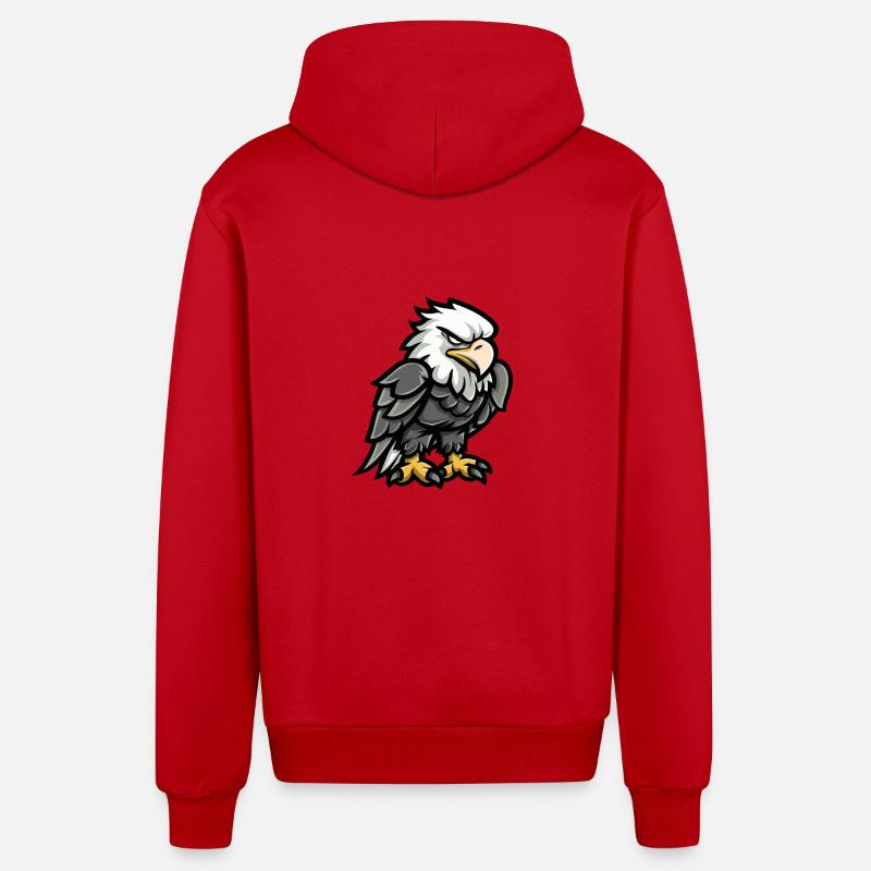 Eagle Comic - Organic Relaxed Hooded Jacket Made in EU - red