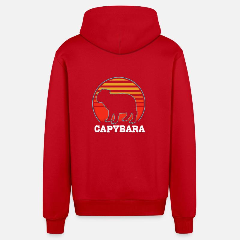 Capybara - Veste à capuche bio décontractée fabriquée en UE - rouge