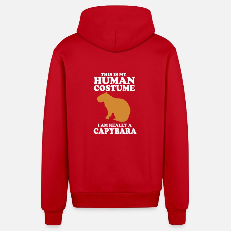 Capybara Costume - Veste à capuche bio décontractée fabriquée en UE - rouge