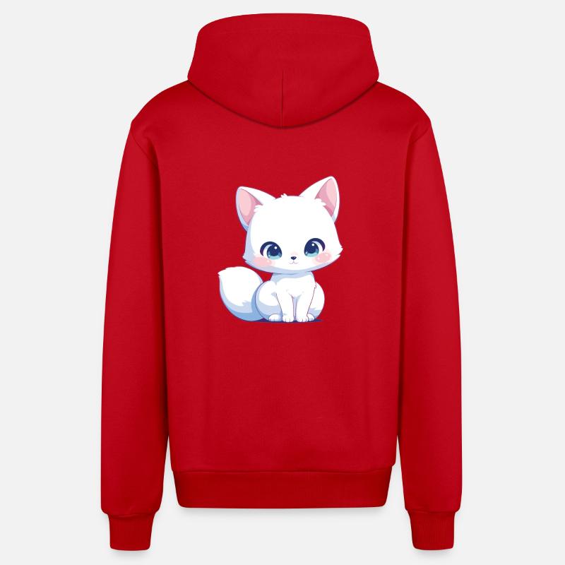 Arctic Fox Polarfüchse Polarfuchs - Organic Relaxed Kapuzenjacke Made in EU - Rot