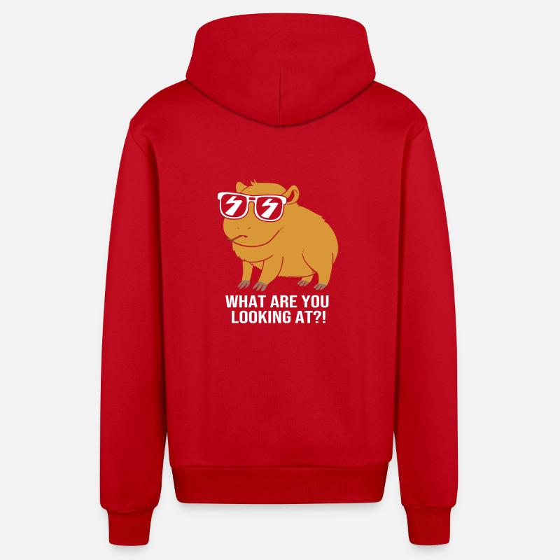 Capybara - Veste à capuche bio décontractée fabriquée en UE - rouge