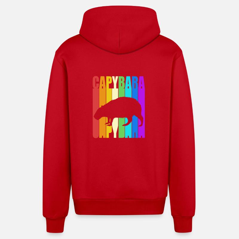 Capybara - Veste à capuche bio décontractée fabriquée en UE - rouge