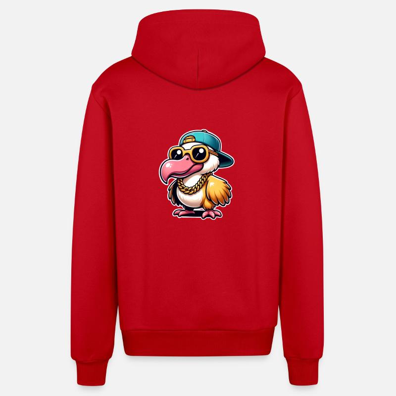 Dodo - Veste à capuche bio décontractée fabriquée en UE - rouge