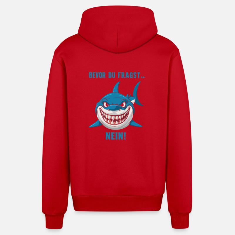 Requin Requin Requins Requin - Veste à capuche bio décontractée fabriquée en UE - rouge