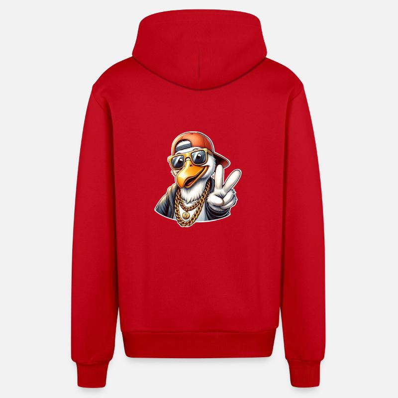 Dodo paix - Veste à capuche bio décontractée fabriquée en UE - rouge