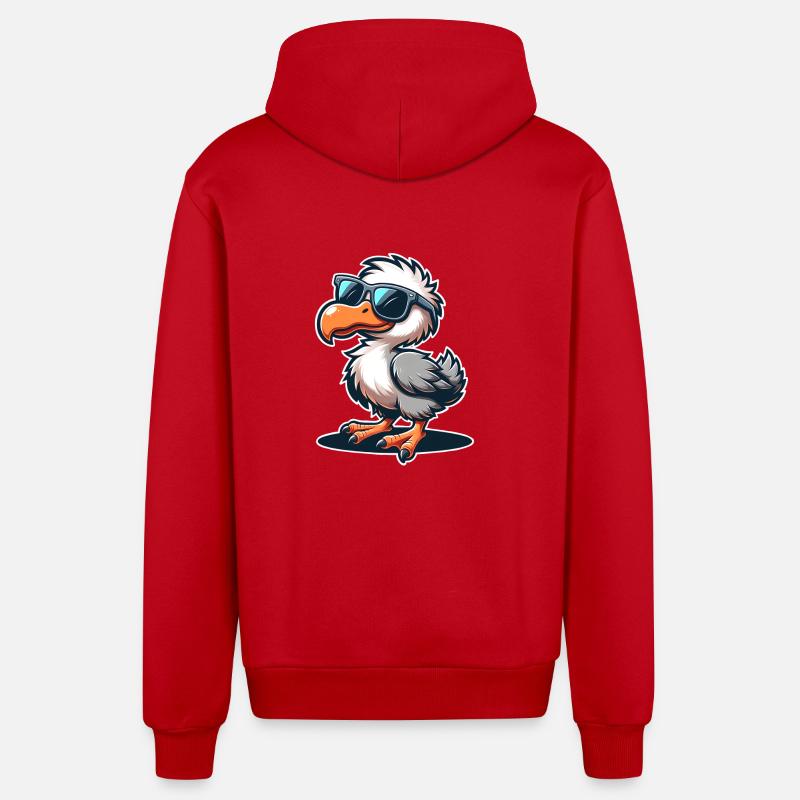Dodo - Veste à capuche bio décontractée fabriquée en UE - rouge