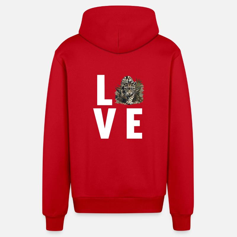 Nebelparder nébelpard néopard nébuleux - Veste à capuche bio décontractée fabriquée en UE - rouge