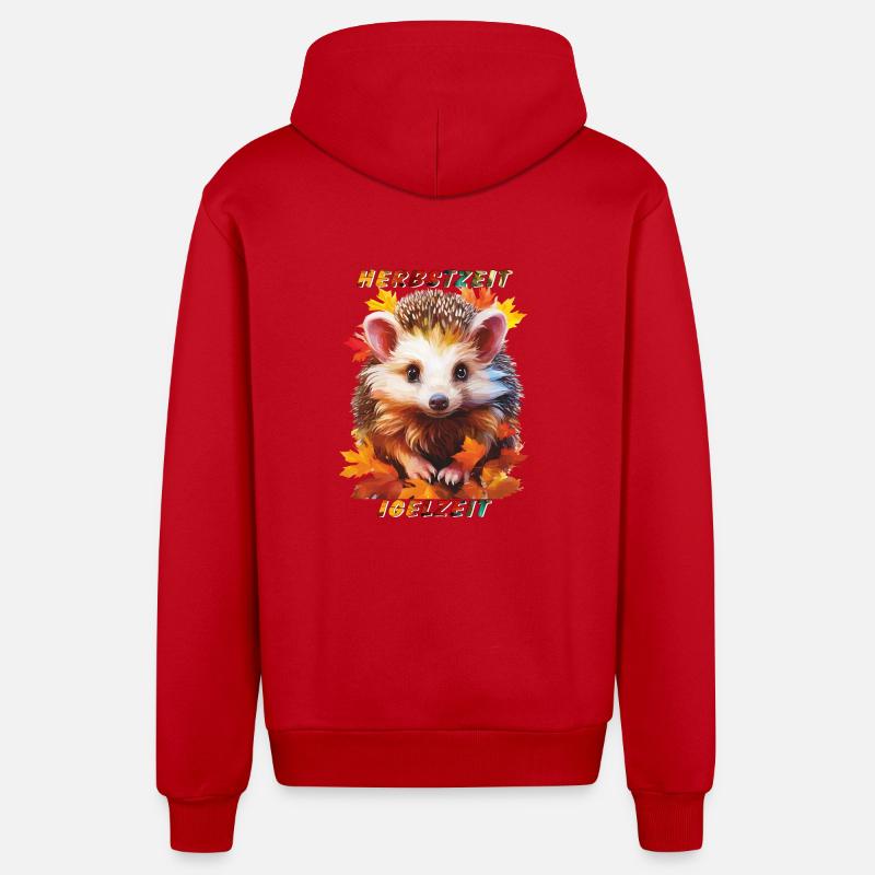 IGEL HERBSTZEIT IGELZEIT - Organic Relaxed Kapuzenjacke Made in EU - Rot