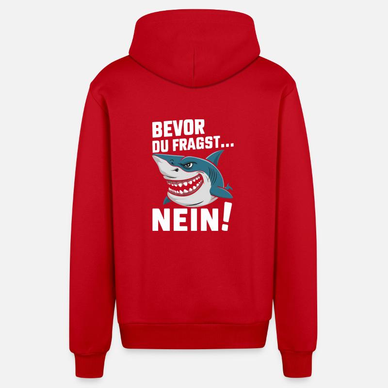 Requin Requin Requins Requin - Veste à capuche bio décontractée fabriquée en UE - rouge