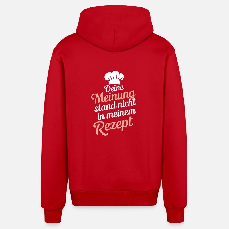 Chef Chef - Veste à capuche bio décontractée fabriquée en UE - rouge