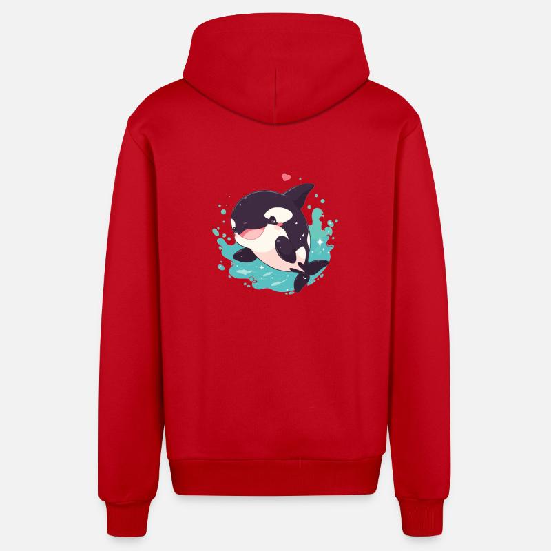 Orques Orques - Veste à capuche bio décontractée fabriquée en UE - rouge