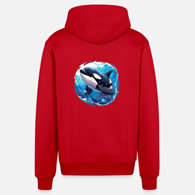 Orcas Orca - Organic Relaxed Hooded Jacket Made in EU - red
