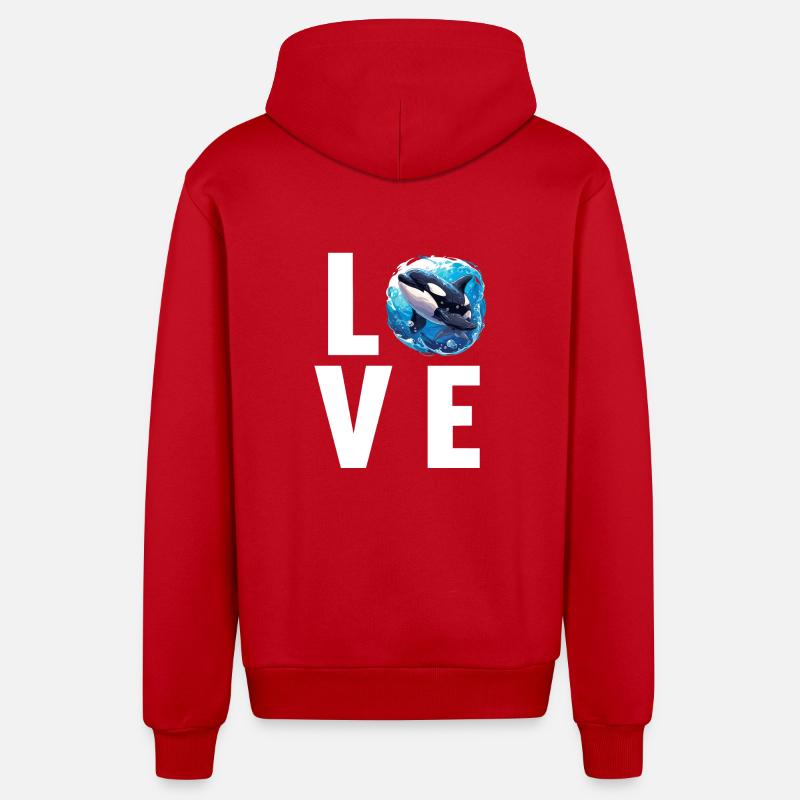 Orcas Orca - Organic Relaxed Hooded Jacket Made in EU - red