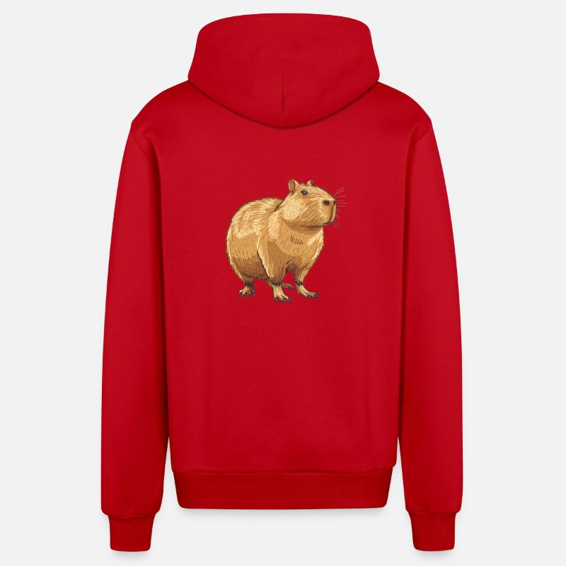 Capybaras Capybara - Organic Relaxed Kapuzenjacke Made in EU - Rot